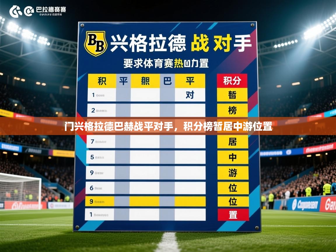 门兴格拉德巴赫战平对手，积分榜暂居中游位置  第1张