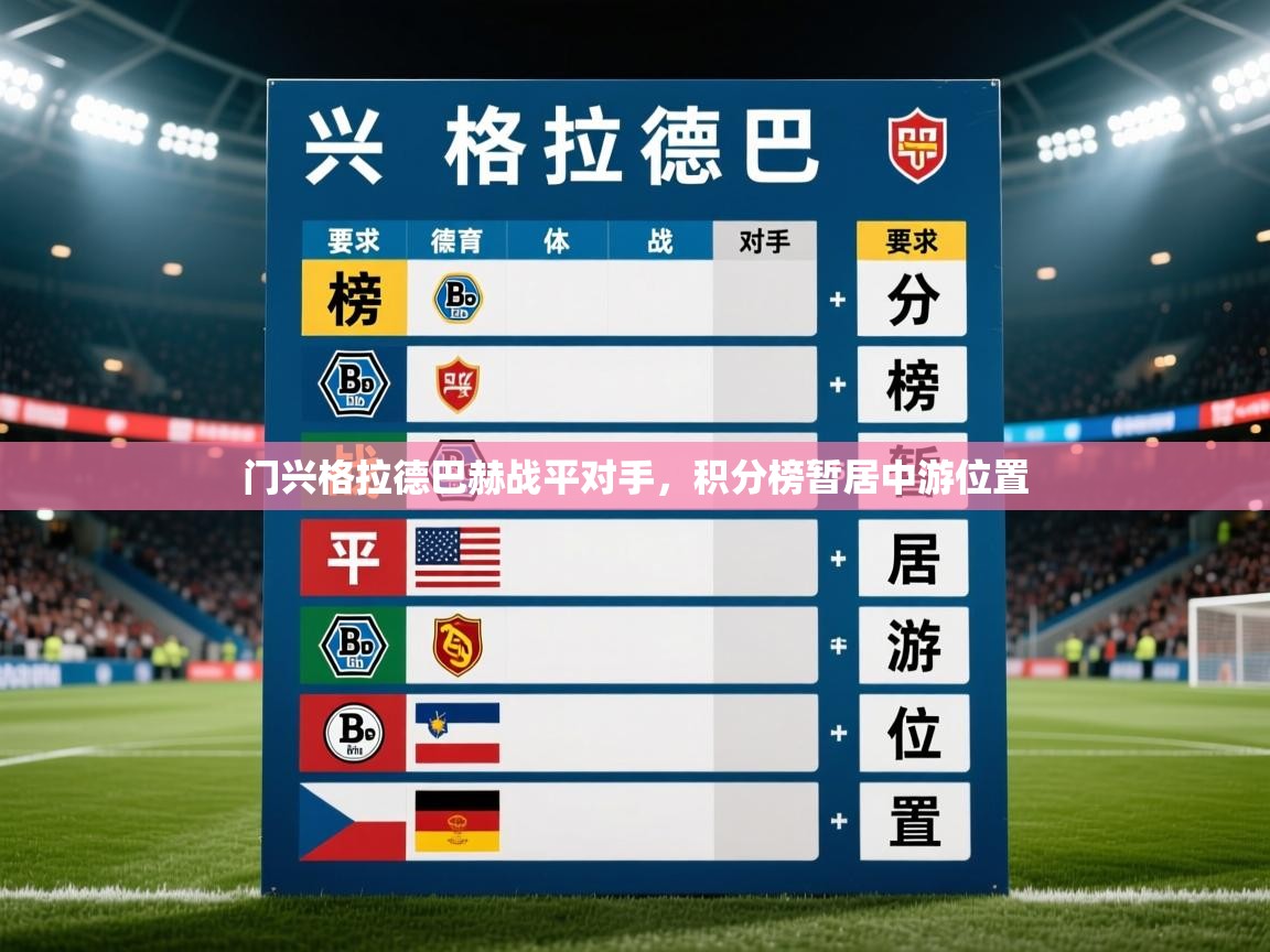 门兴格拉德巴赫战平对手，积分榜暂居中游位置  第4张