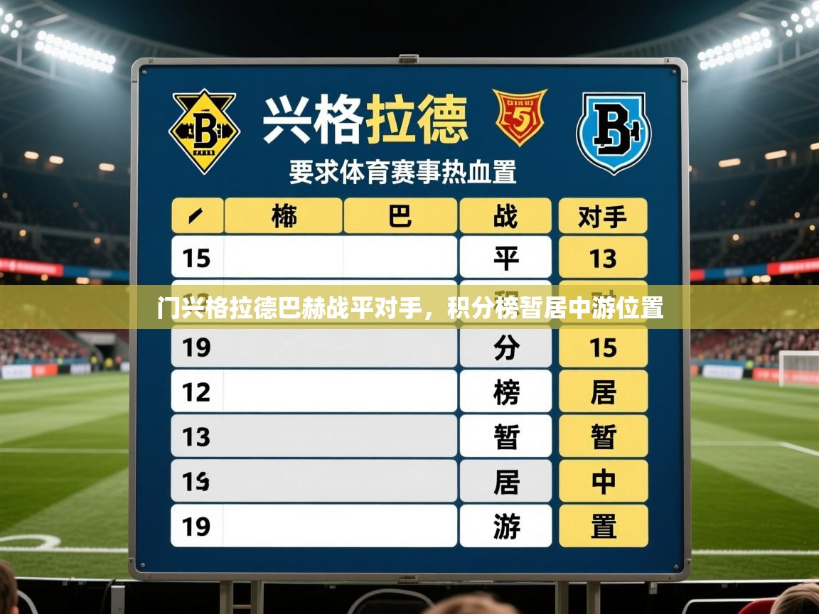 门兴格拉德巴赫战平对手，积分榜暂居中游位置  第2张